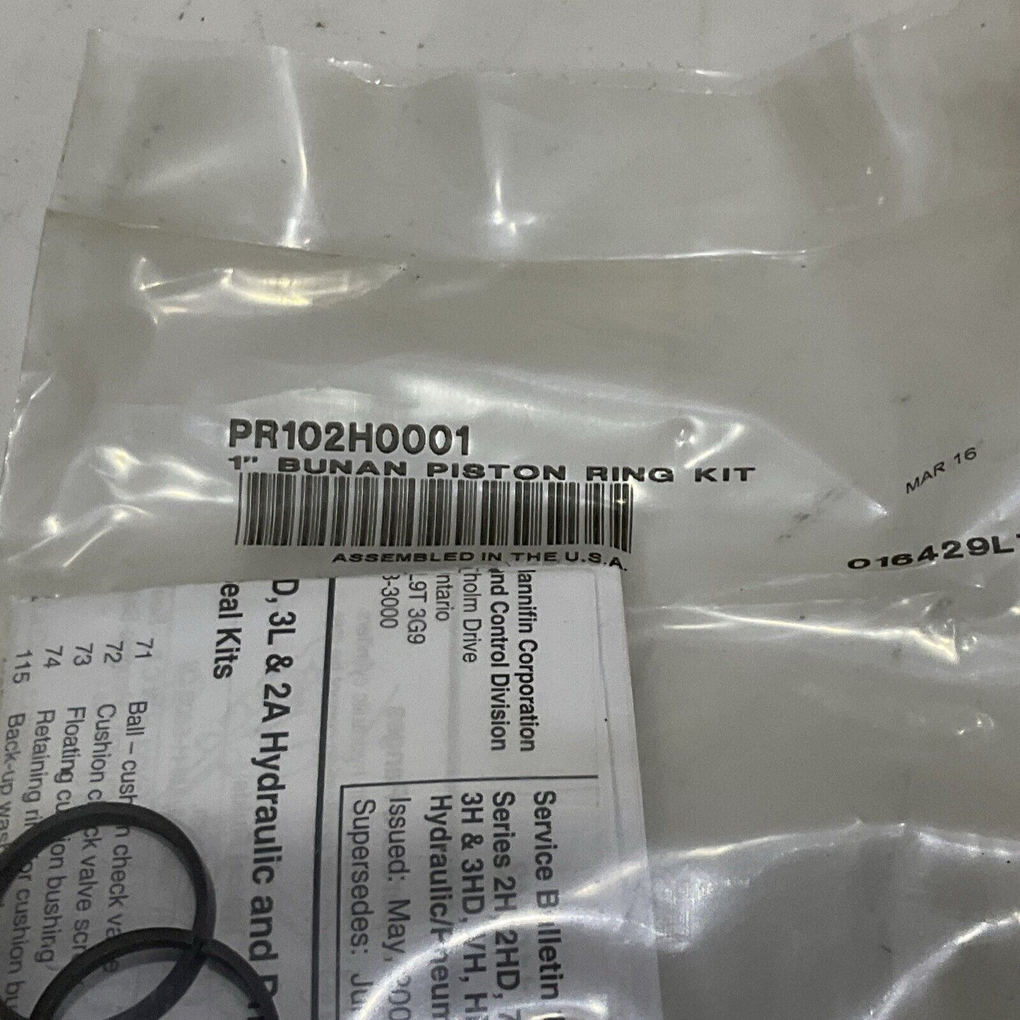 PARKER PISTON RING SERVICE KIT PR202H0001, PR102H001, PK1502A001 LOT OF 7 RM6