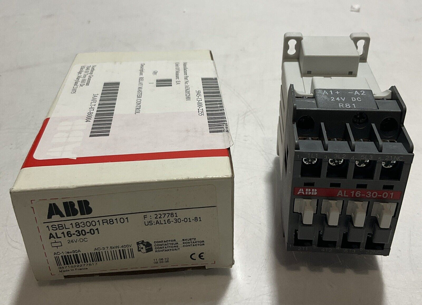 ABB AL16-30-01 1SBL183001R8101 CONTACTOR 24V U3S