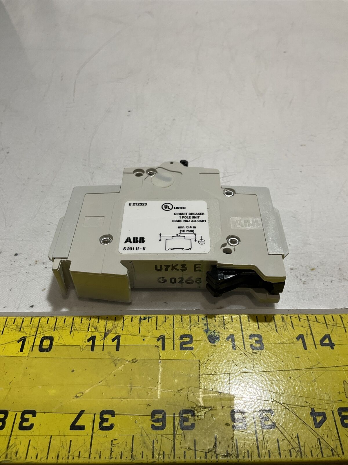 ABB  S201U-K3 CIRCUIT BREAKER LOT OF 2 U3S