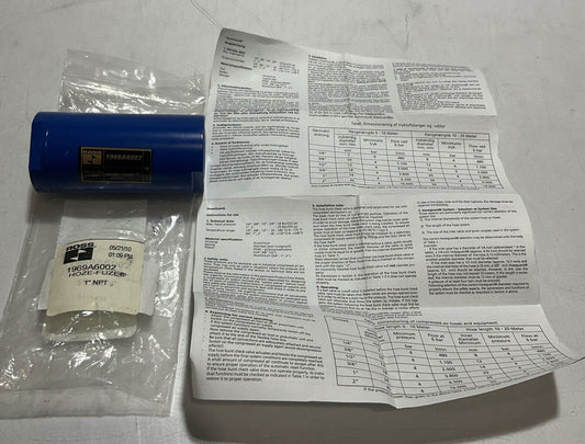 ROSS 1969A6002 HOZE-FUZE SAFETY SHUTOFF VALVE FEMALE 1” NPT U3S