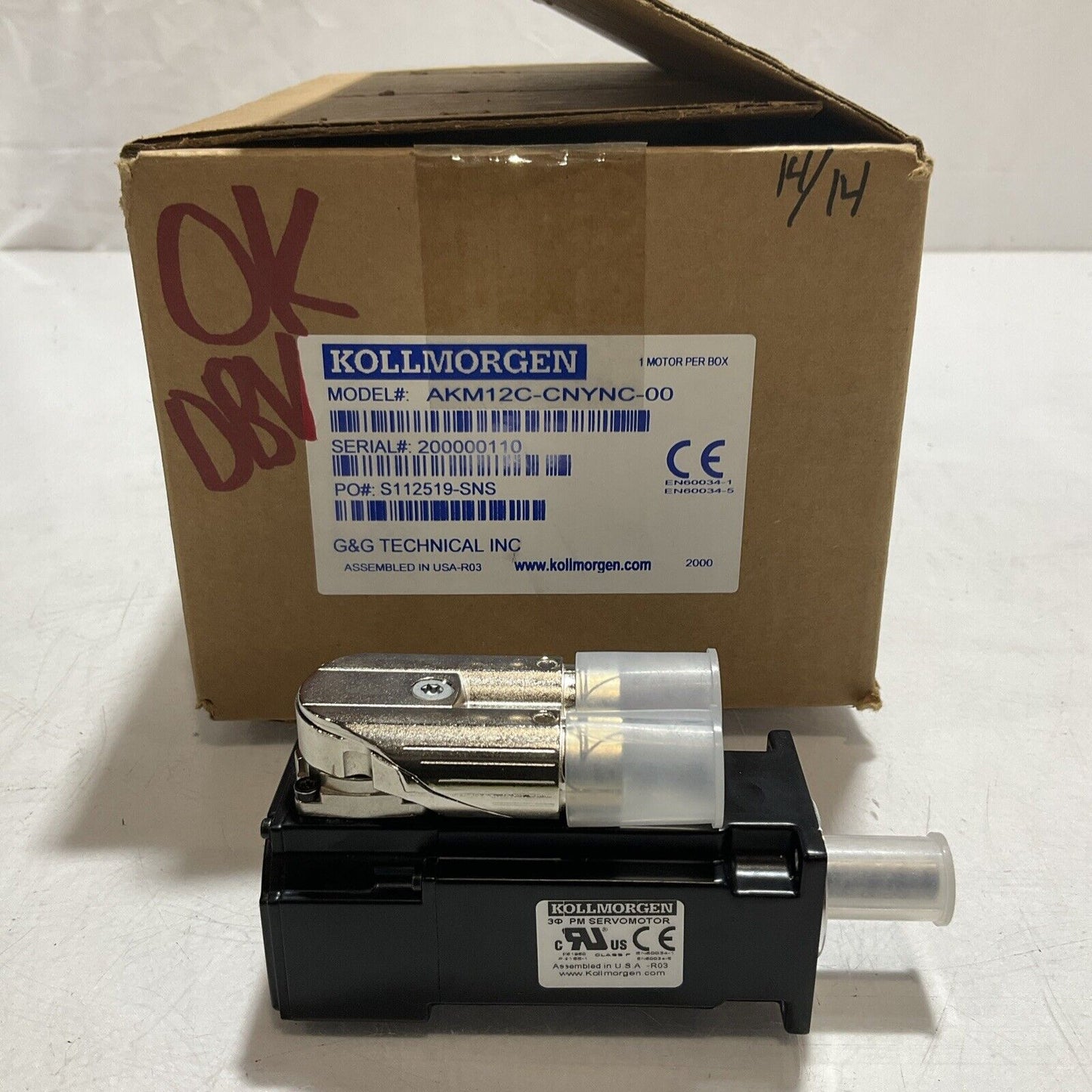 KOLLMORGEN AKM12C-CNYNC-00 SERVO MOTOR U3S