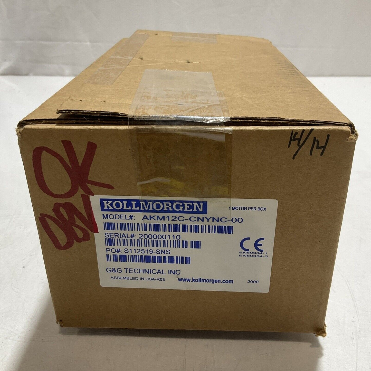 KOLLMORGEN AKM12C-CNYNC-00 SERVO MOTOR U3S