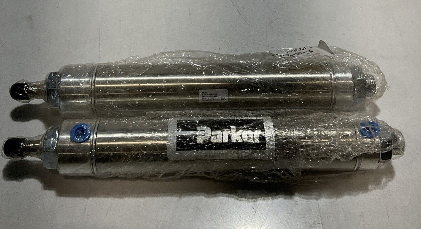 PARKER  49J813 1.50dxpsr06.00 AIR CYLINDER SILVER 250PSI  LOT OF 2  U3S