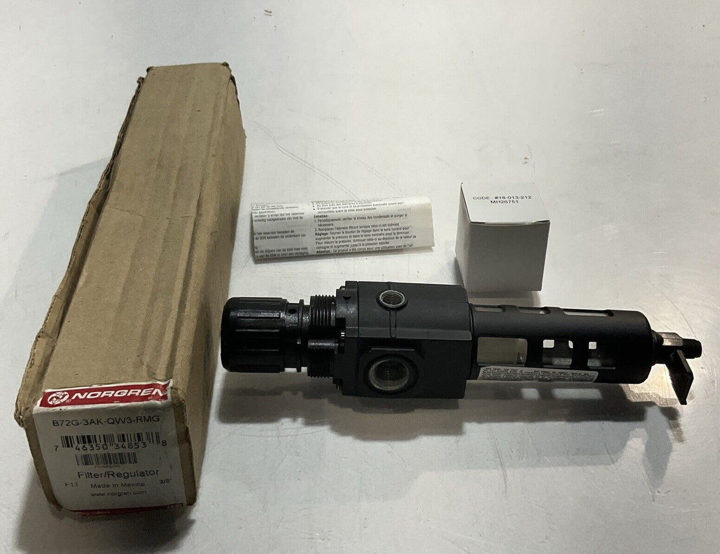 NORGREN  B72G-3AK-QW3-RMG PNEUMATIC FILTER/ REGULATOR 150 PSIG U3S