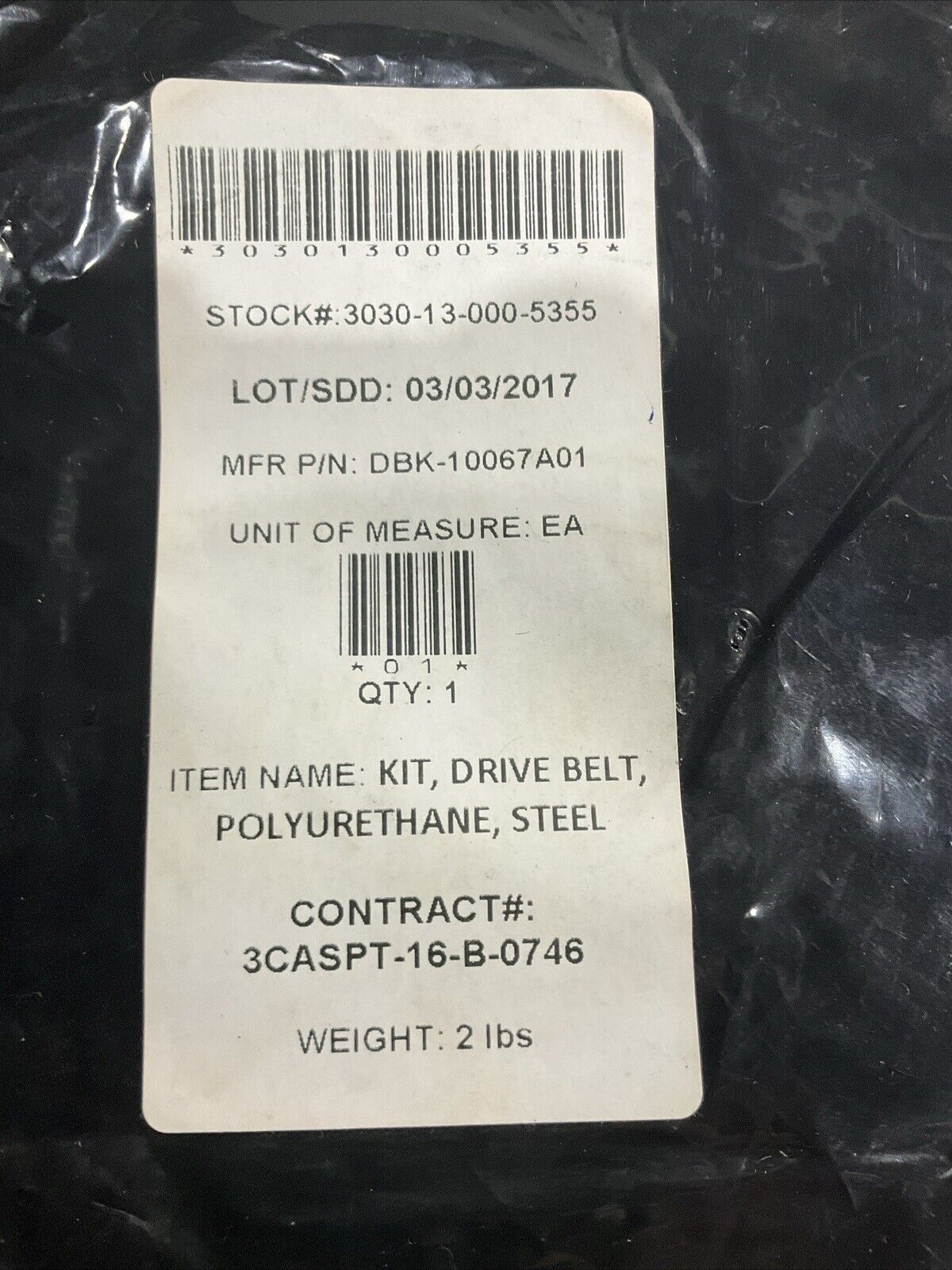 MACRON DYNAMICS DBK-10067A01 DRIVE BELT KIT U3S