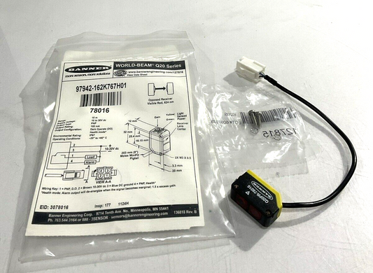 BANNER Q20PR-78016 PHOTOELECTRIC SENSOR PNP 4-PIN Q20 SERIES U3S