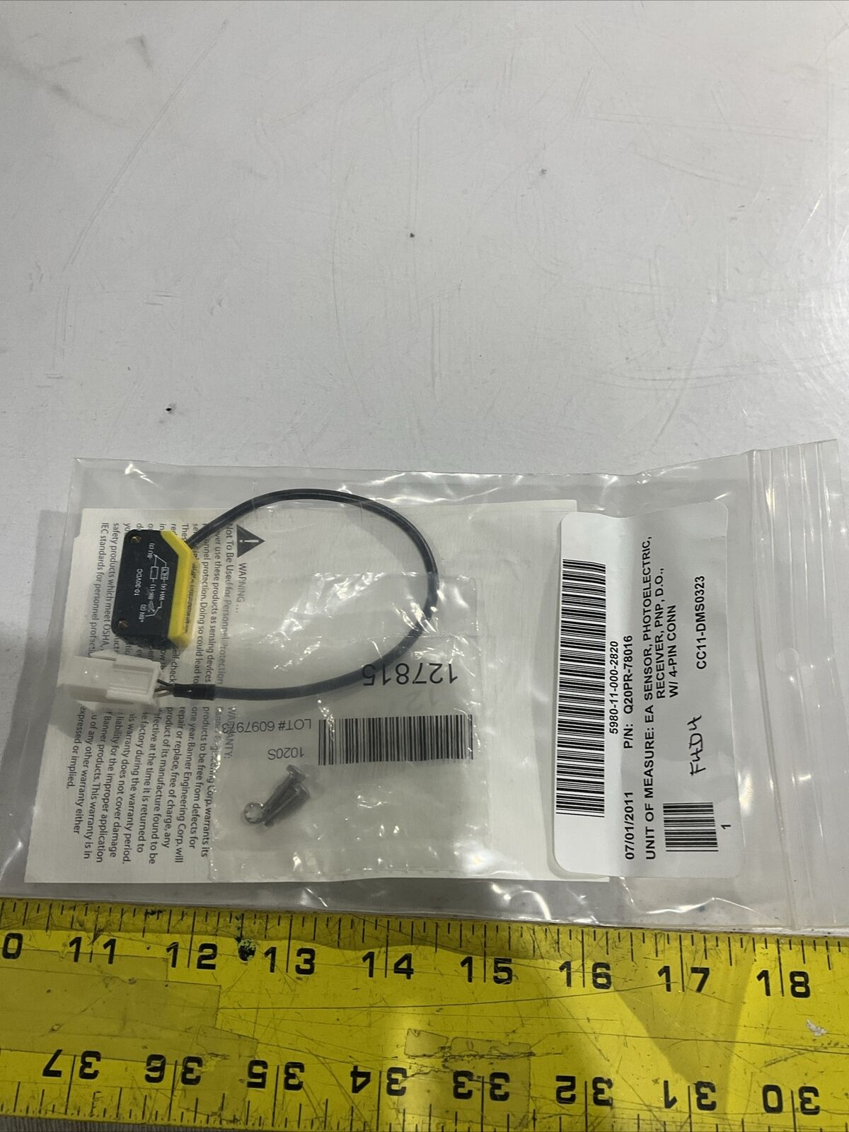 BANNER Q20PR-78016 PHOTOELECTRIC SENSOR PNP 4-PIN Q20 SERIES U3S