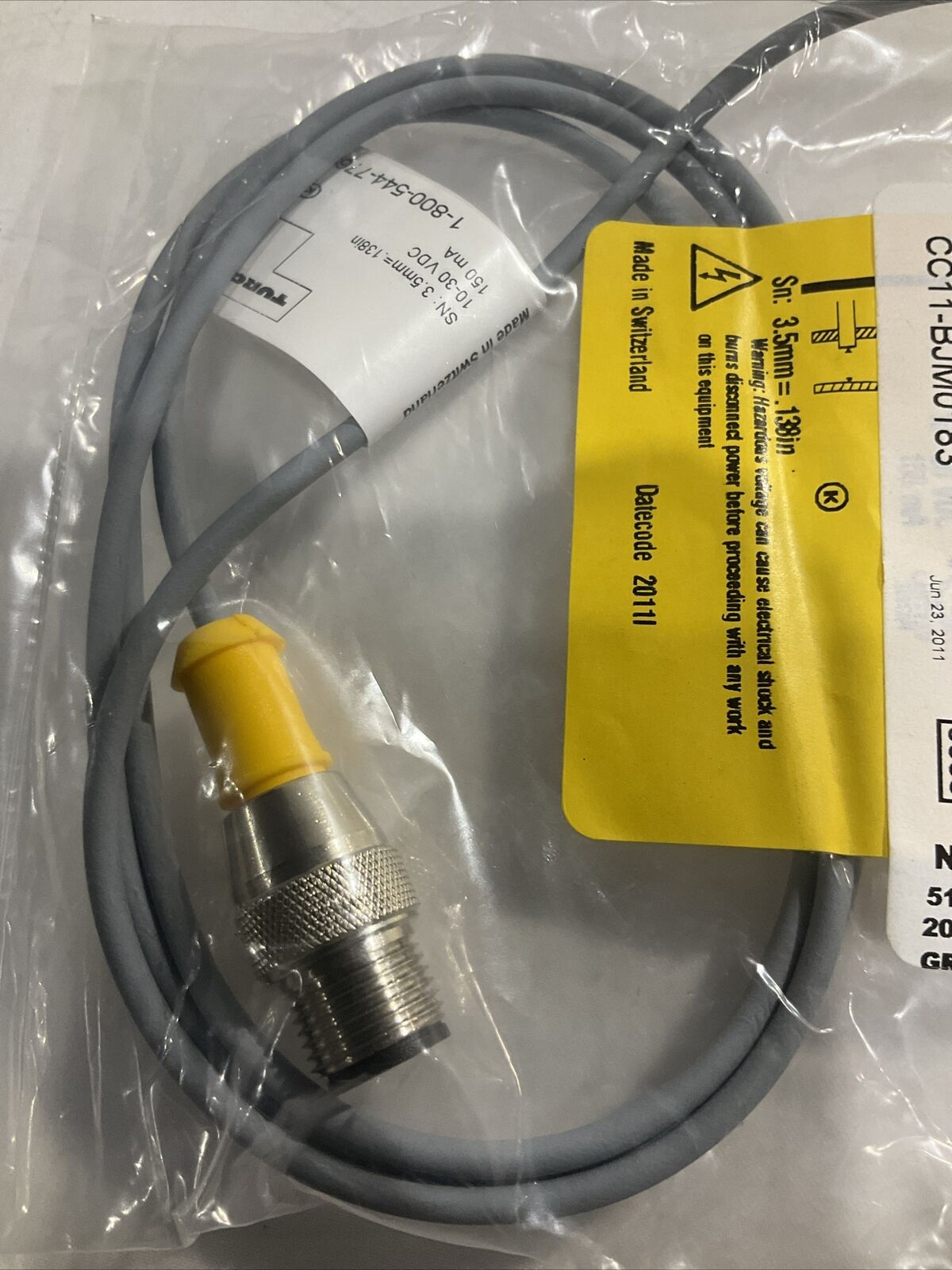 TURCK NI 3.5-Q5.5-AP6X-1M-RS 4T INDUCTIVE SENSOR SWITCH 10-30 VDC 15MA U3S