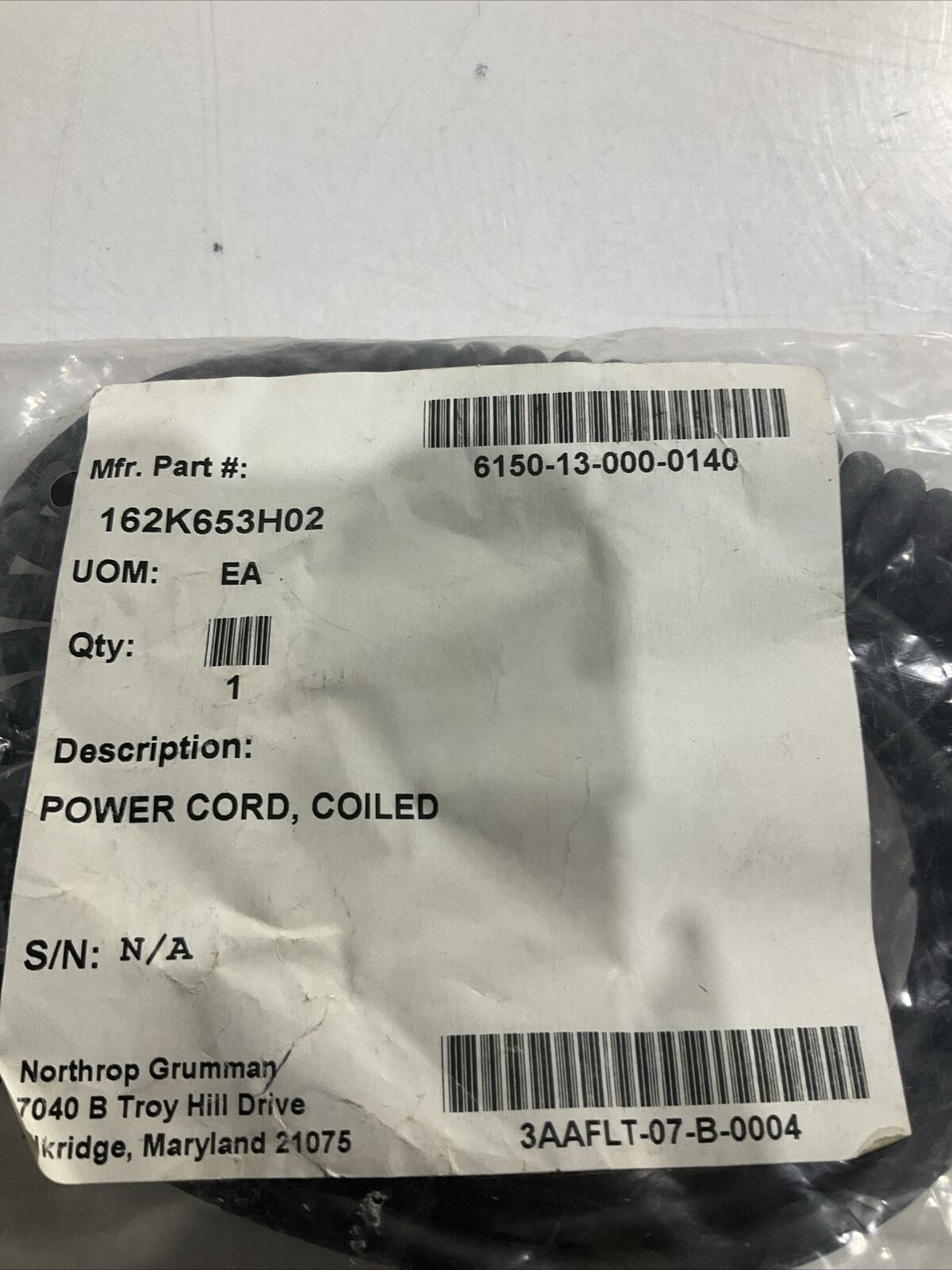 DATALOGIC CAB-459 RS 9D F E/P COIL 12' CORDSET 90A051991. P7 U3S