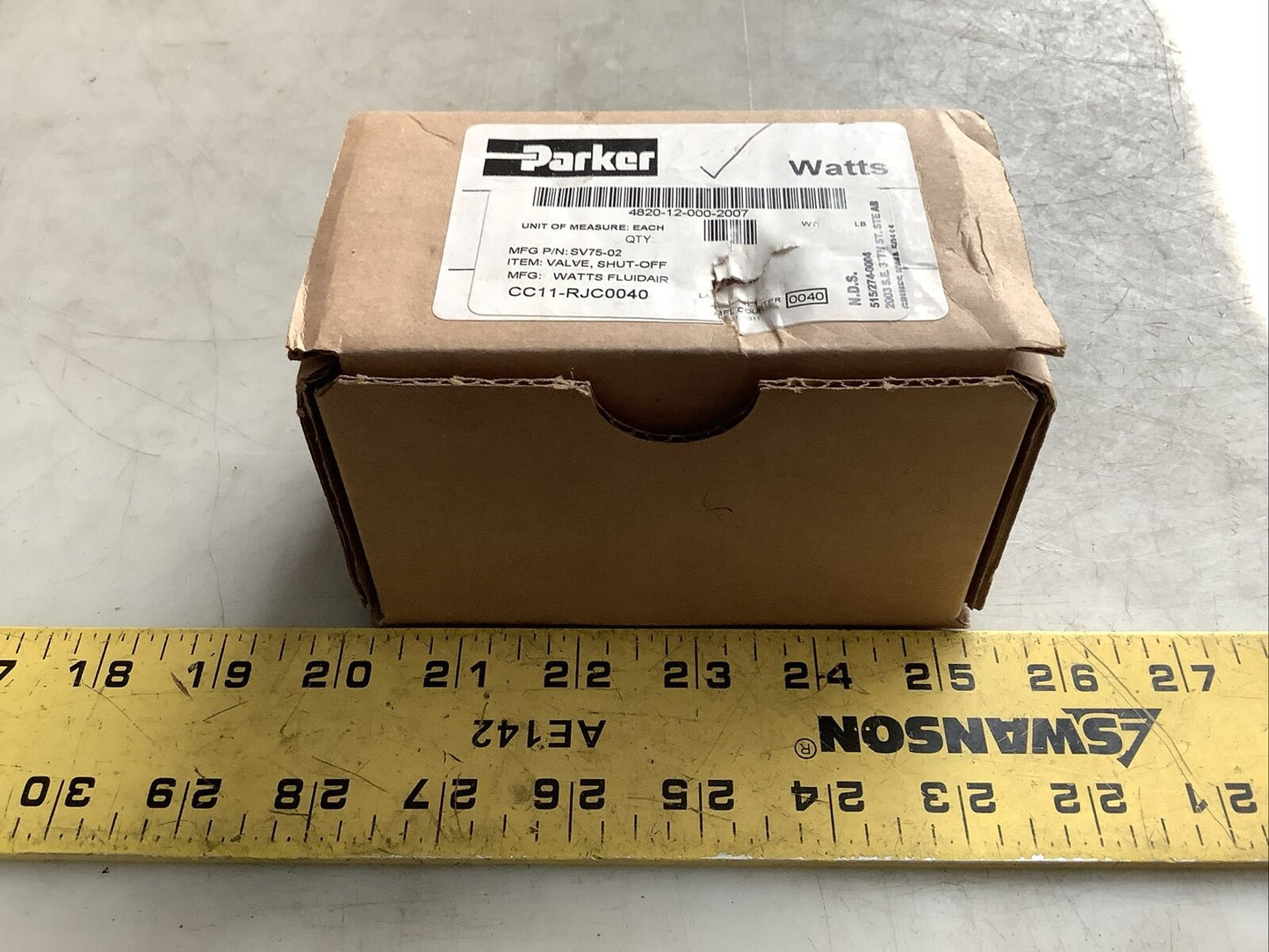 PARKER SV75-02 PNEUMATIC LOCKOUT VALVE 1/4IN NPT 21BAR U3S