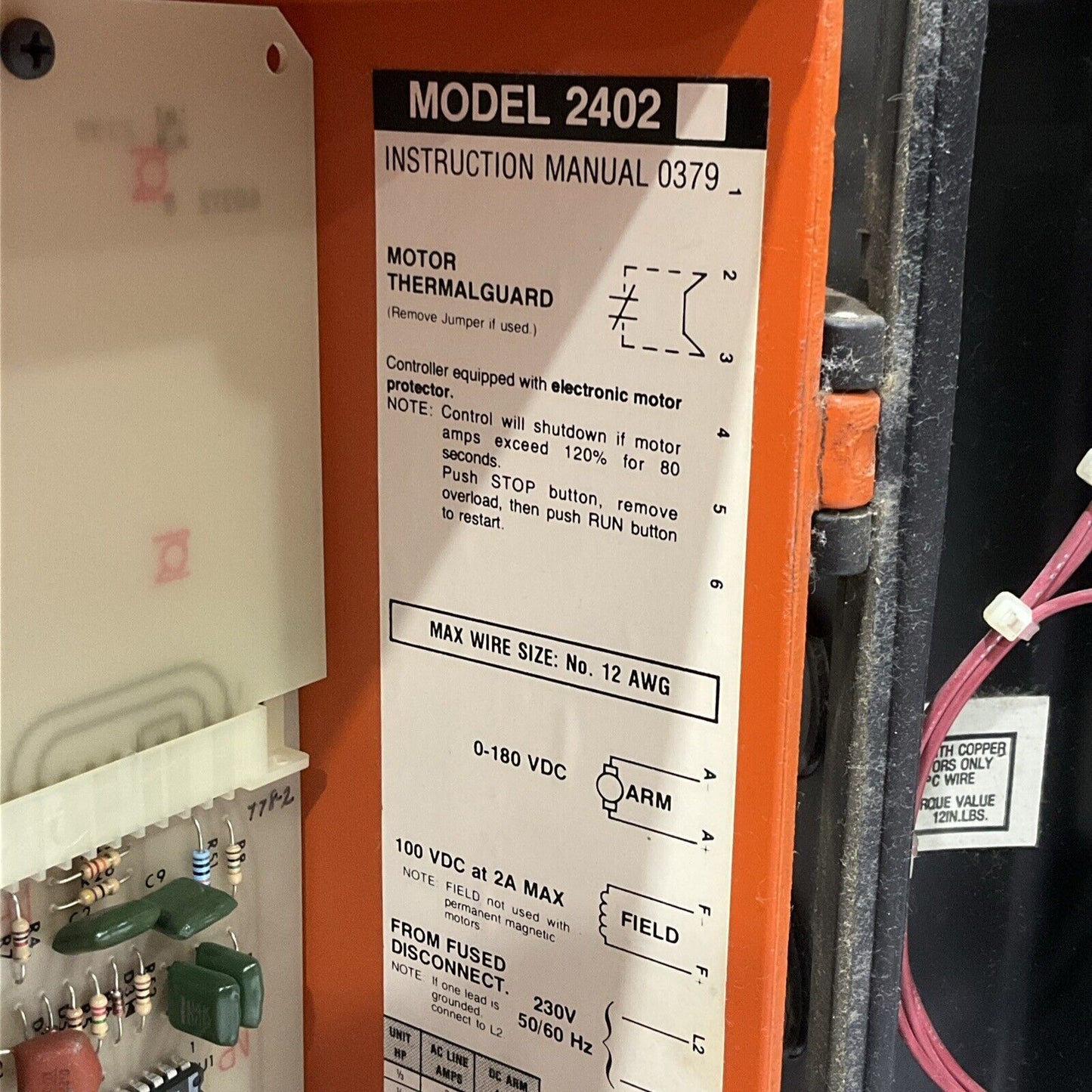 FINCOR 2402 2400 MKII DC MOTOR THERMALGUARD CONTROL 230/115V 50/60HZ RM6