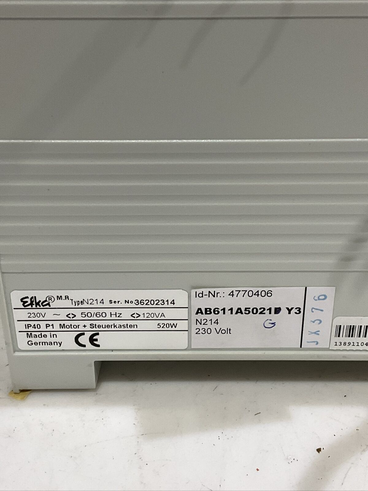 EFKA AB611A5021 N214 COMPACT SERVO MOTOR VARIO DC 50/60 HZ 230V RM6