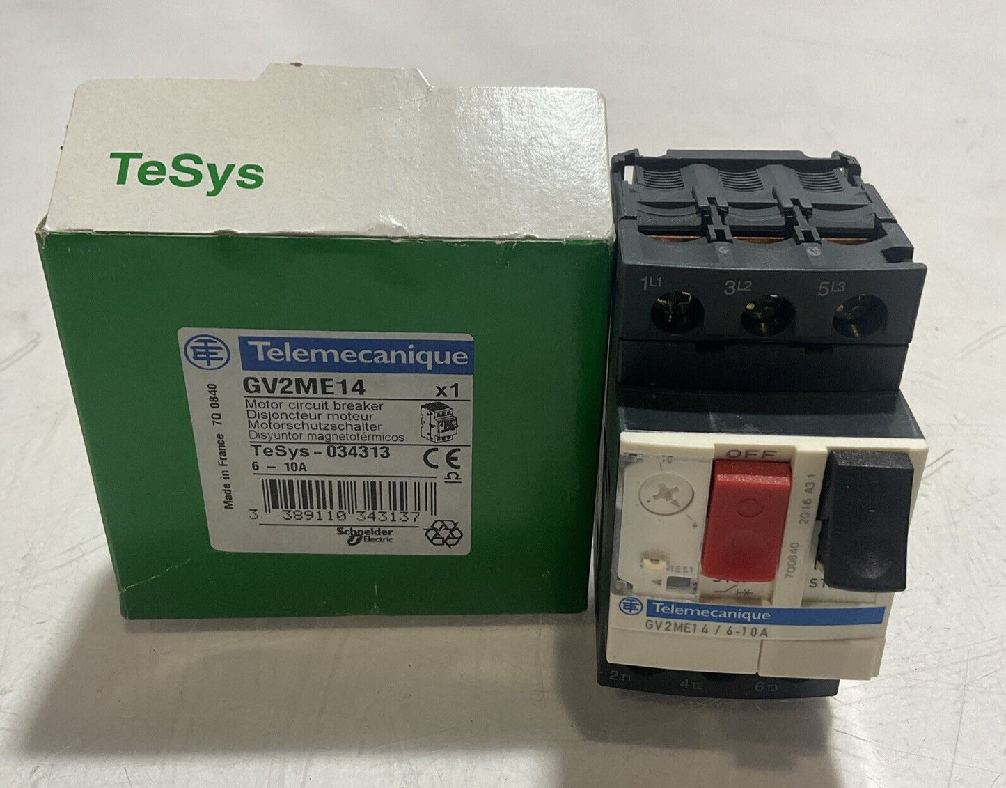 TELEMECANIQUE  GV2ME14 6-10a MOTOR  CIRCUIT BREAKER  U3S