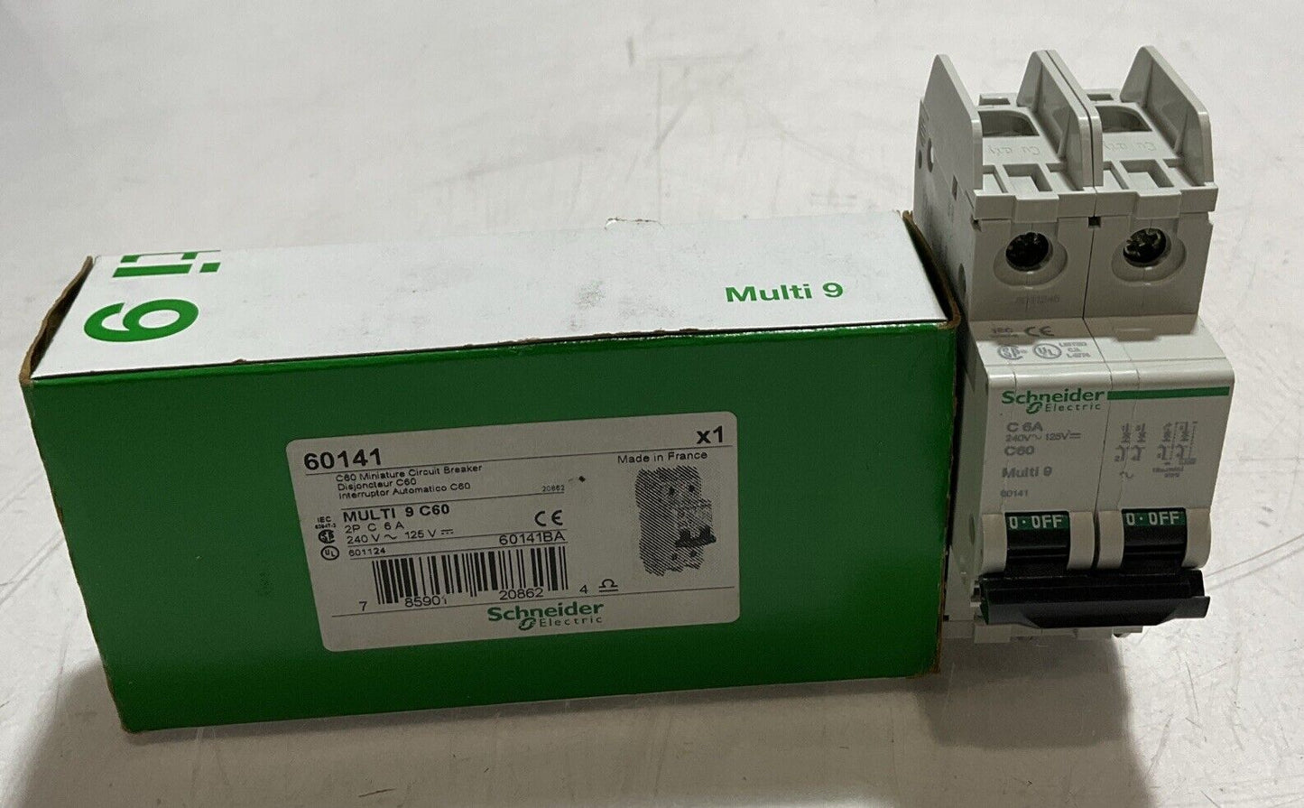 SCHNEIDER ELECTRIC 60141 MINI CIRCUIT BREAKER 6A 240V C60 U3S