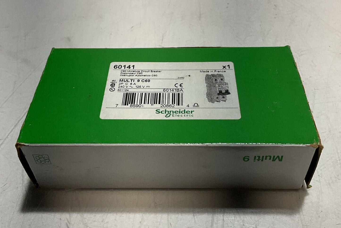 SCHNEIDER ELECTRIC 60141 MINI CIRCUIT BREAKER 6A 240V C60 U3S