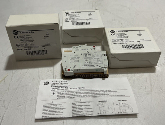 A-B ALLEN- BRADLEY 1489-AAHH3 AUXILIARY SWITCH  LOT OF 3  U3S