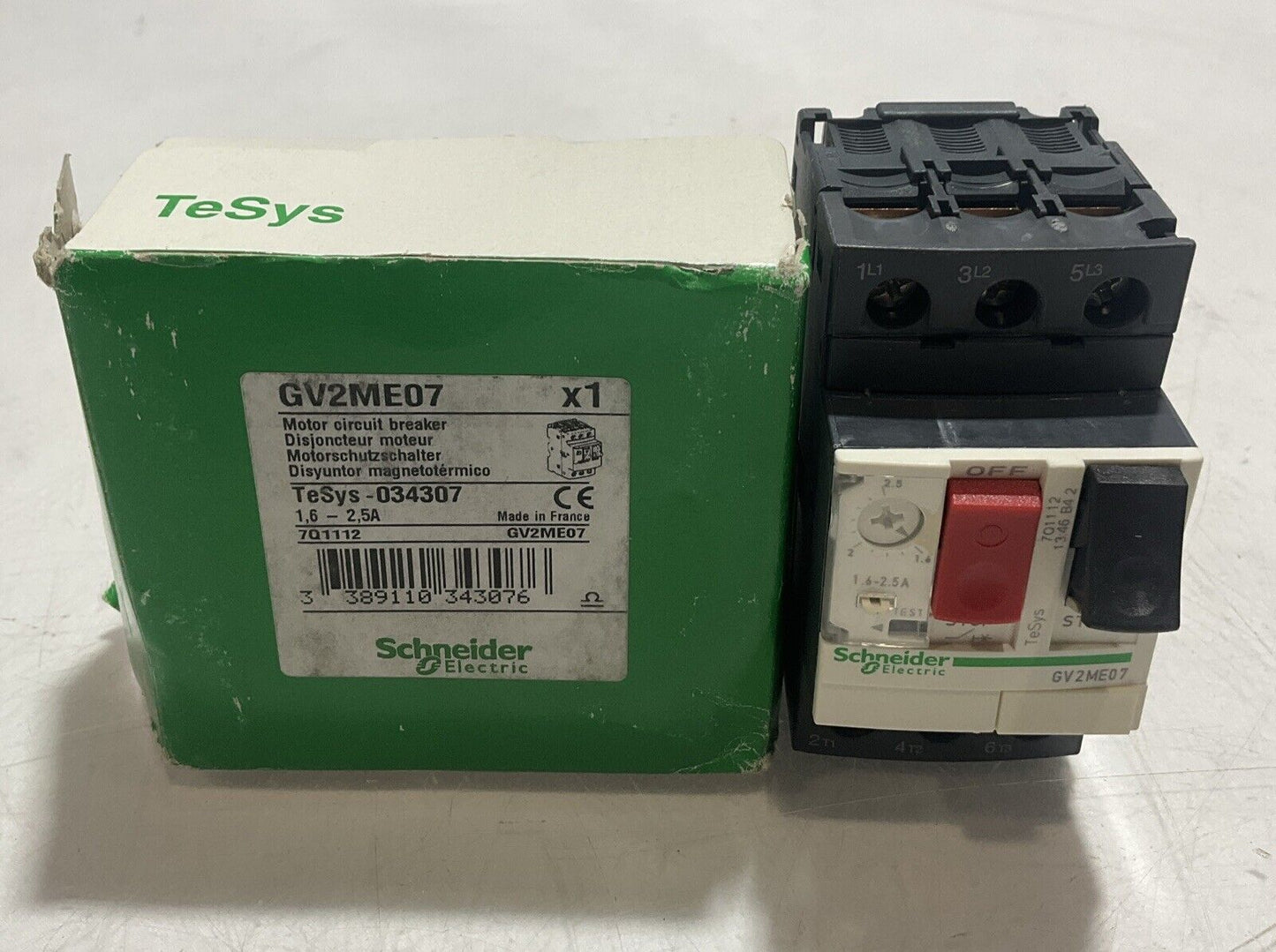 SCHNEIDER ELECTRIC GV2ME07 MOTOR CIRCUIT BREAKER 1.6-2.5A U3S