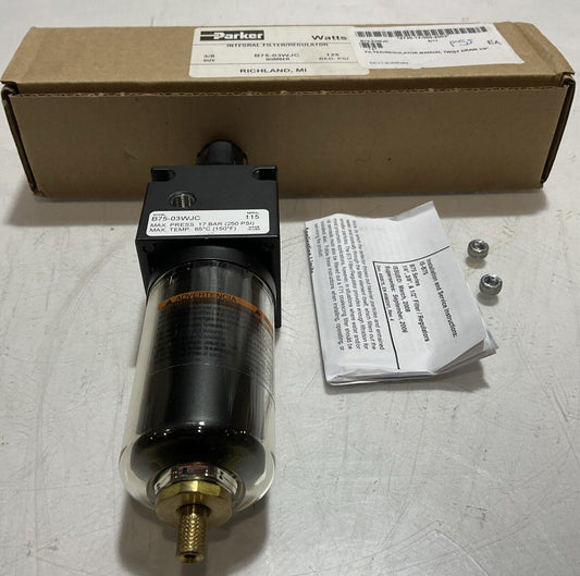 PARKER B75-03WJC 3/8” INTEGRAL FILTER/REGULATOR MANUAL TWIST DRAIN U3S