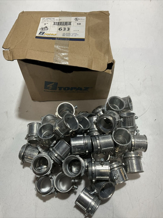 TOPAZ  633  EMT CONNECTOR SET SCREW TYPE ZINC  LOT OF  38 U3S