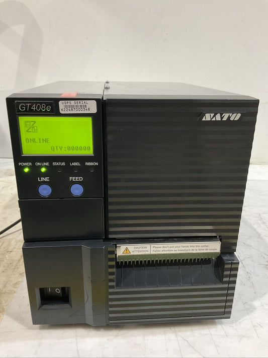 SATO GT408E BAR CODE PRINTER 240V 1.5A 50/60 HZ U3S