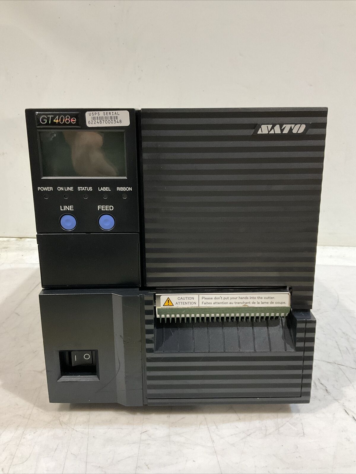 SATO GT408E BAR CODE PRINTER 240V 1.5A 50/60 HZ U3S