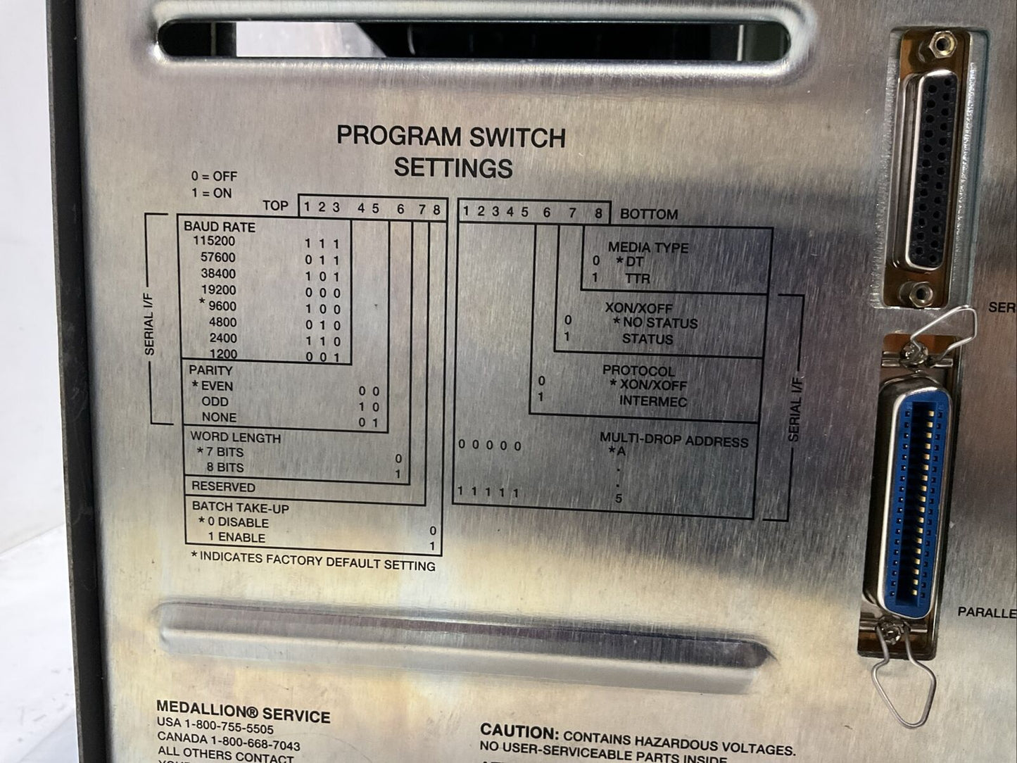 INTERMEC TECHNOLOGIES CO. 4420 EASY CODER PRINTER 120V 2A 50-60HZ U3S