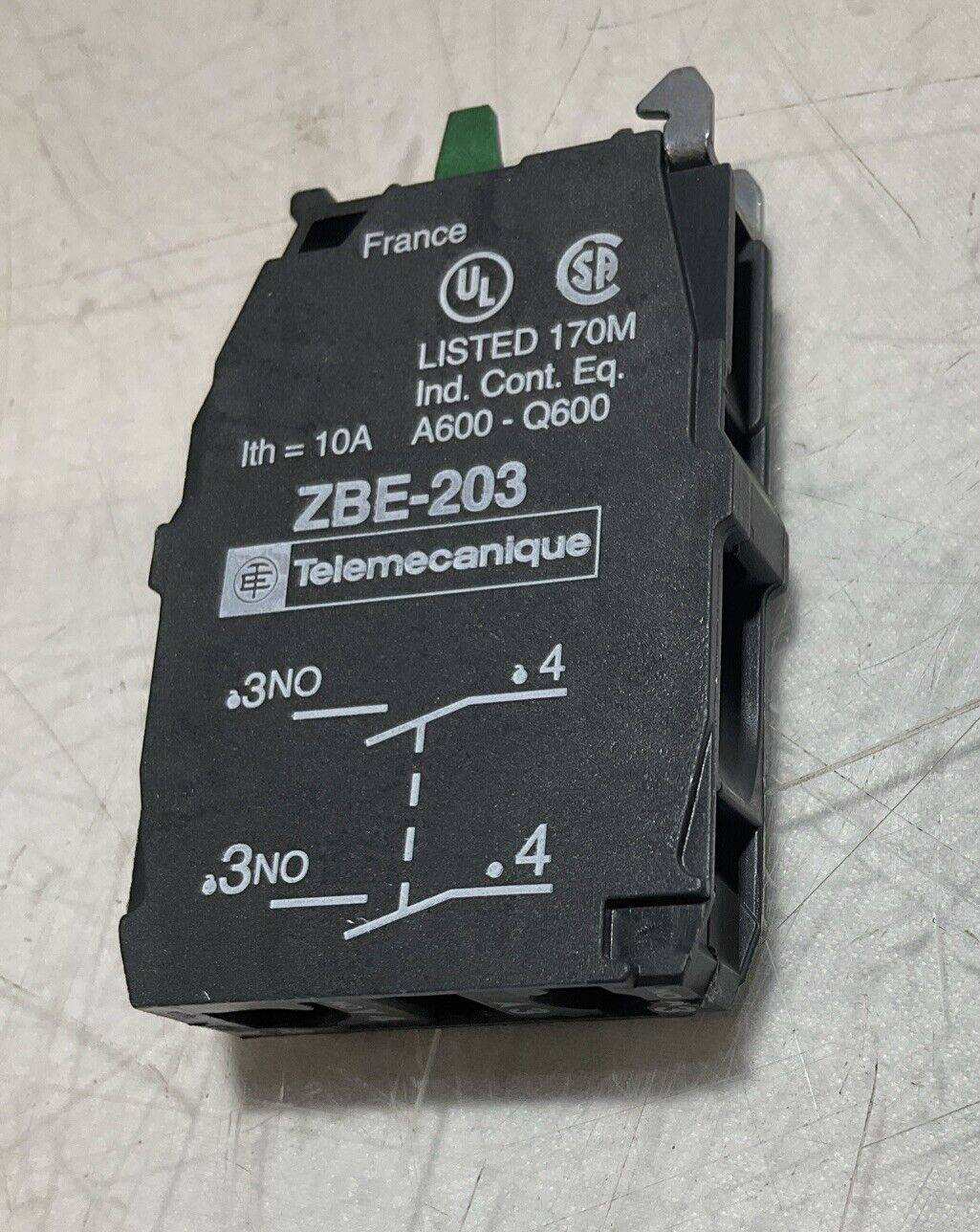 SCHNEIDER ZBE204 AND ZBE203 SINGLE PUSHBUTTON CONTACT BLOCK U3S