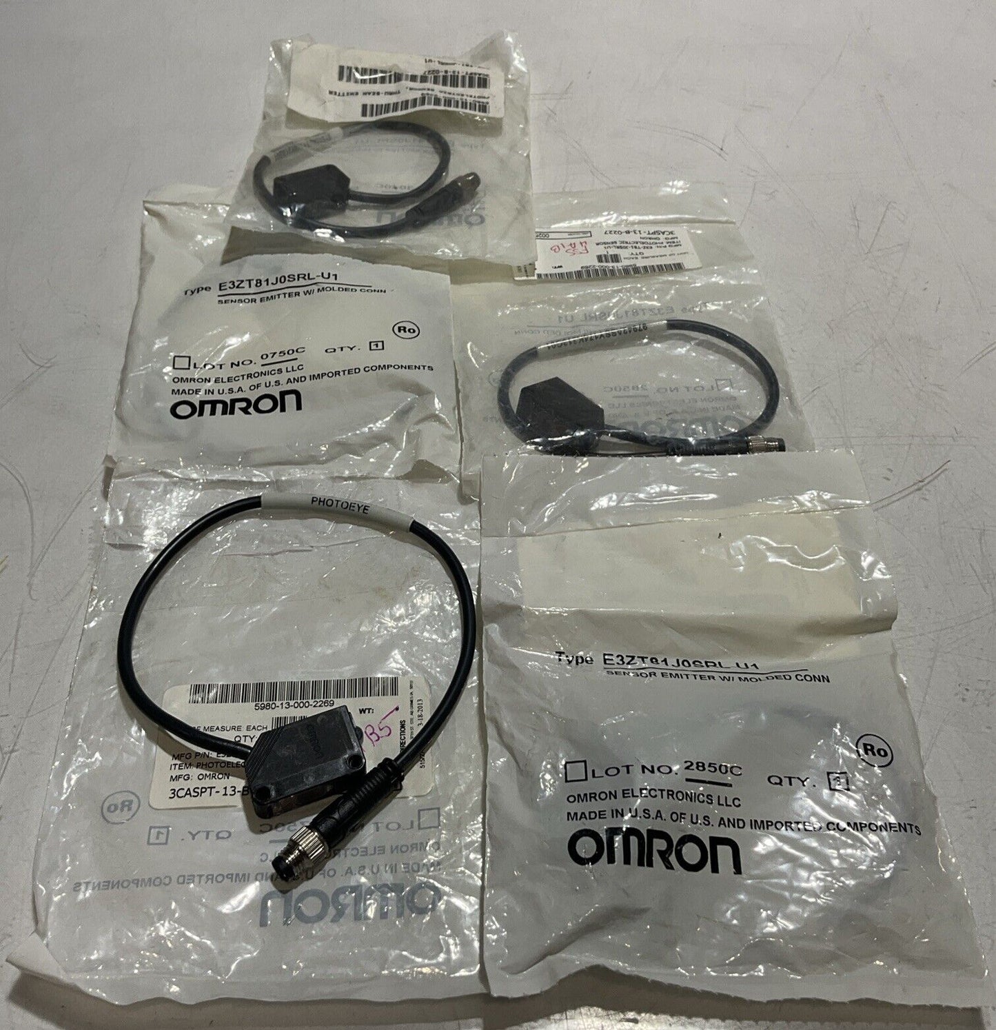 OMRON E3ZT81J0SRL-U1 PHOTOELECTRIC SENSOR LOT OF 5 U3S