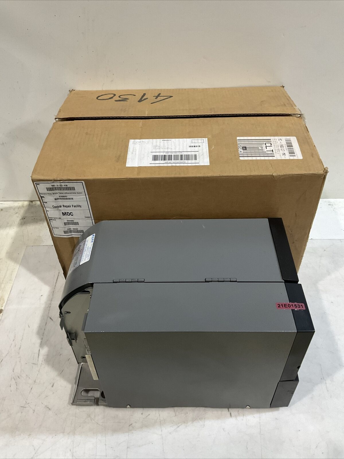 SATO GT408E BAR CODE PRINTER 240V 1.5 A 50/60 HZ U3S
