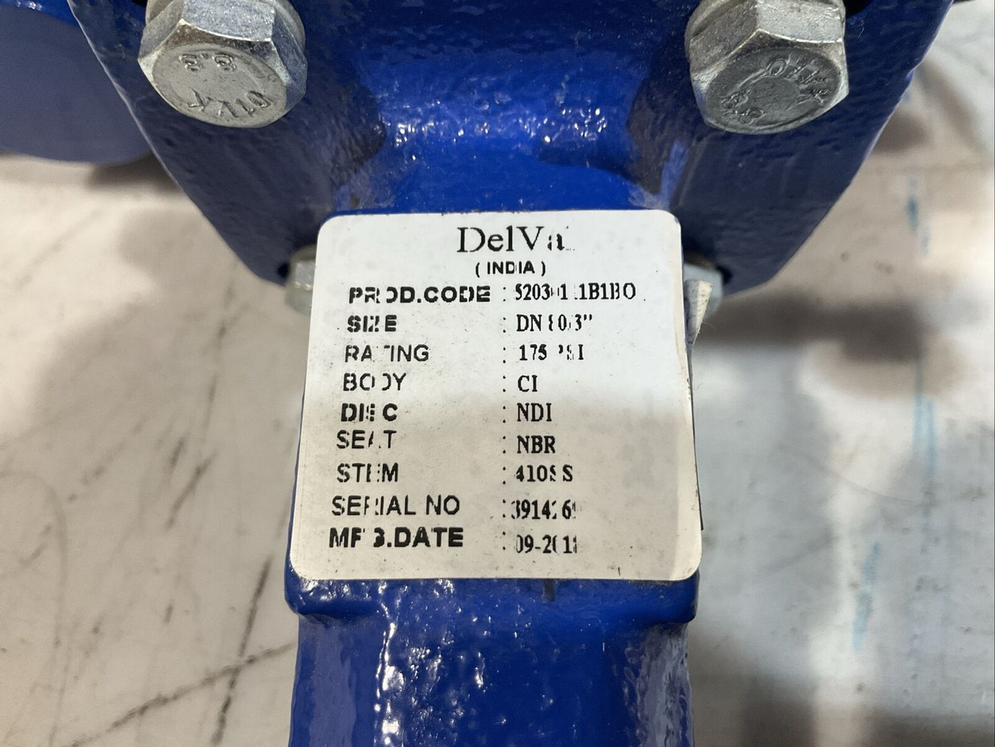 DELVAL FLOW CONTROLS SERIES 2E ELECTRIC ACTUATOR AND BUTTERFLY VALVE 10" G7T