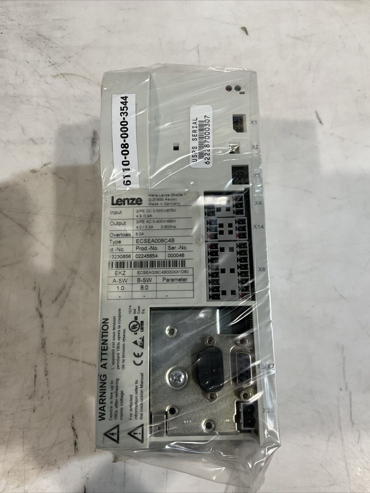LENZE ECSEA008C4B SERVO DRIVE INVERTER U3S