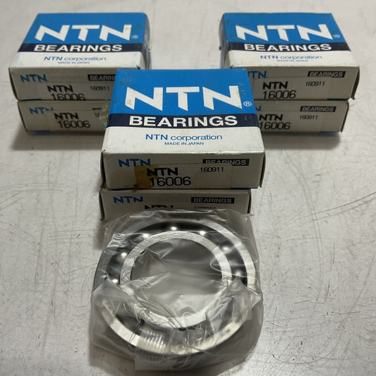 NTN 16006 160911 SINGLE ROW DEEP GROOVE BALL BEARING 30X55X9MM LOT OF 6 R7T