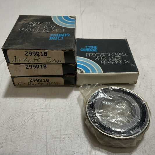 THE GENERAL Z99R18 PRECISION BALL AND ROLLER  BEARINGS LOT OF 4 R7T