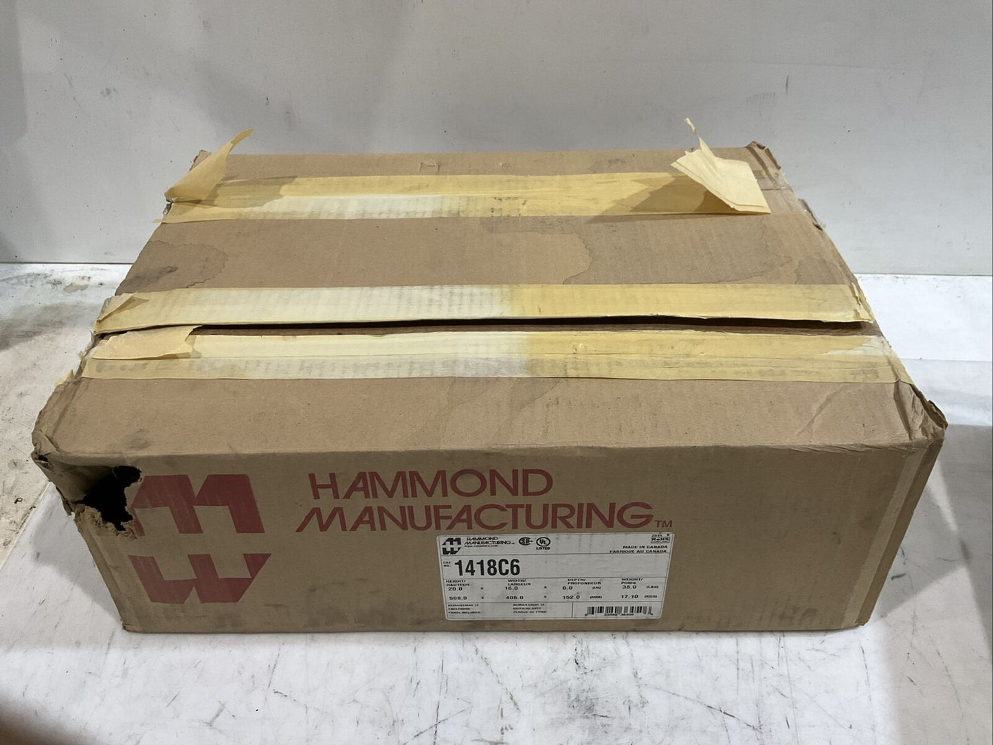 HAMMOND 1418C6 WALL MOUNT ENCLOSURE W/ PANEL 20IN X 16IN X 6IN U3S