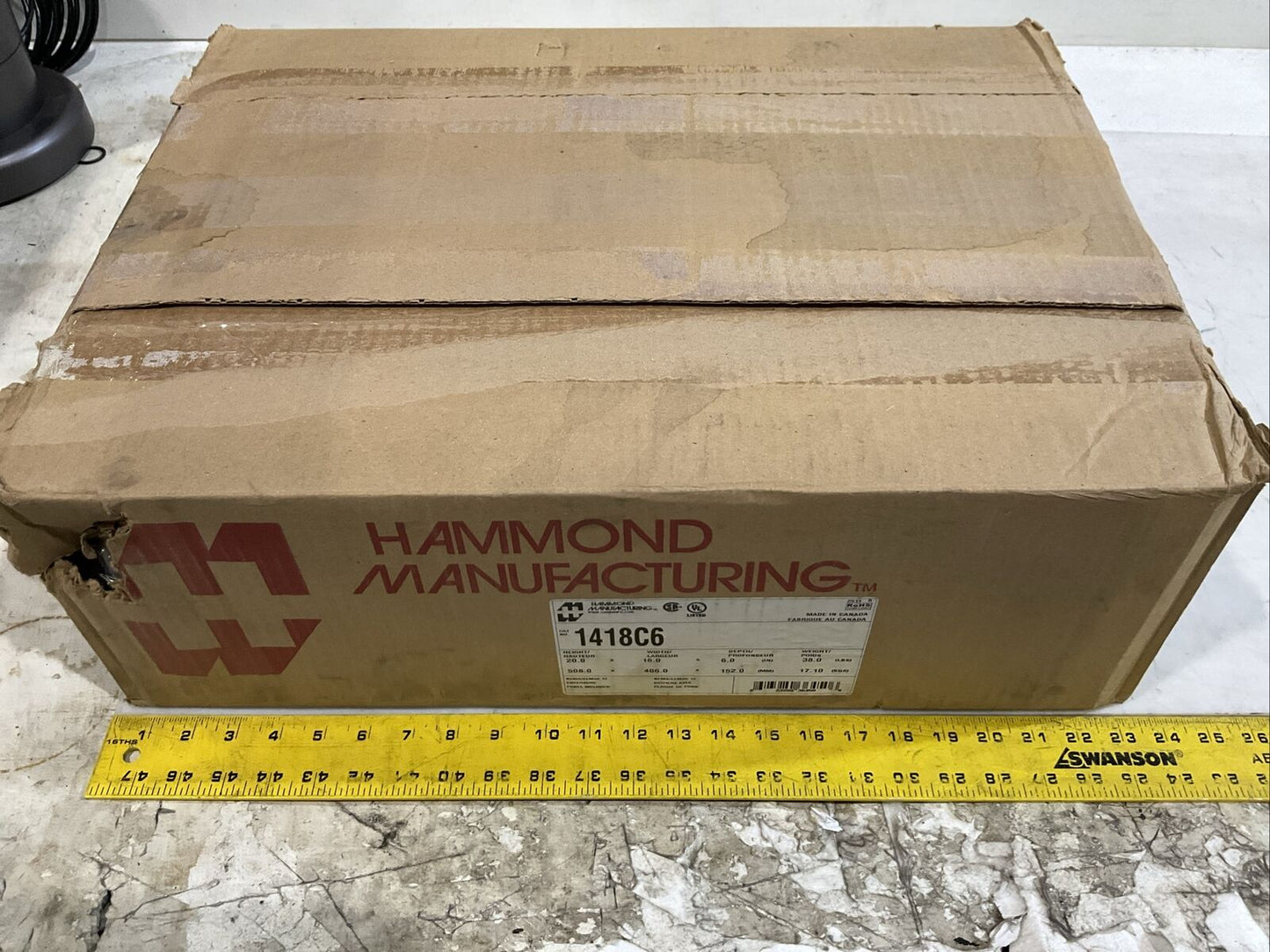 HAMMOND 1418C6 WALL MOUNT ENCLOSURE W/ PANEL 20IN X 16IN X 6IN U3S