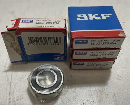 SKF 6002-2RSJEM EXPLORER DEEP  GROVE ROLLER BEARING  LOT OF 4 U3S