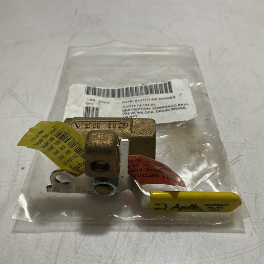 APOLLO 75-102-41 COMBRACO BALL VALVE W/LOCK DRAIN BRASS U3S