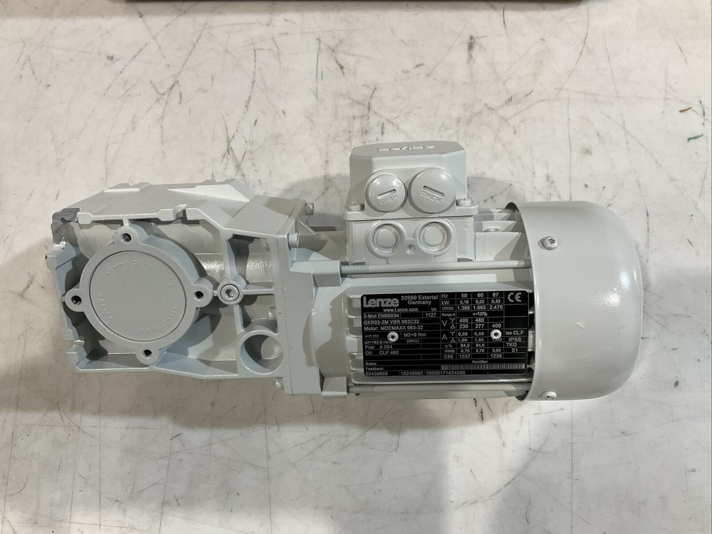 LENZE EN60034 GKR03-2M VBR 063C32 MDEMAXX 063-32 GEARBOX MOTOR U3S