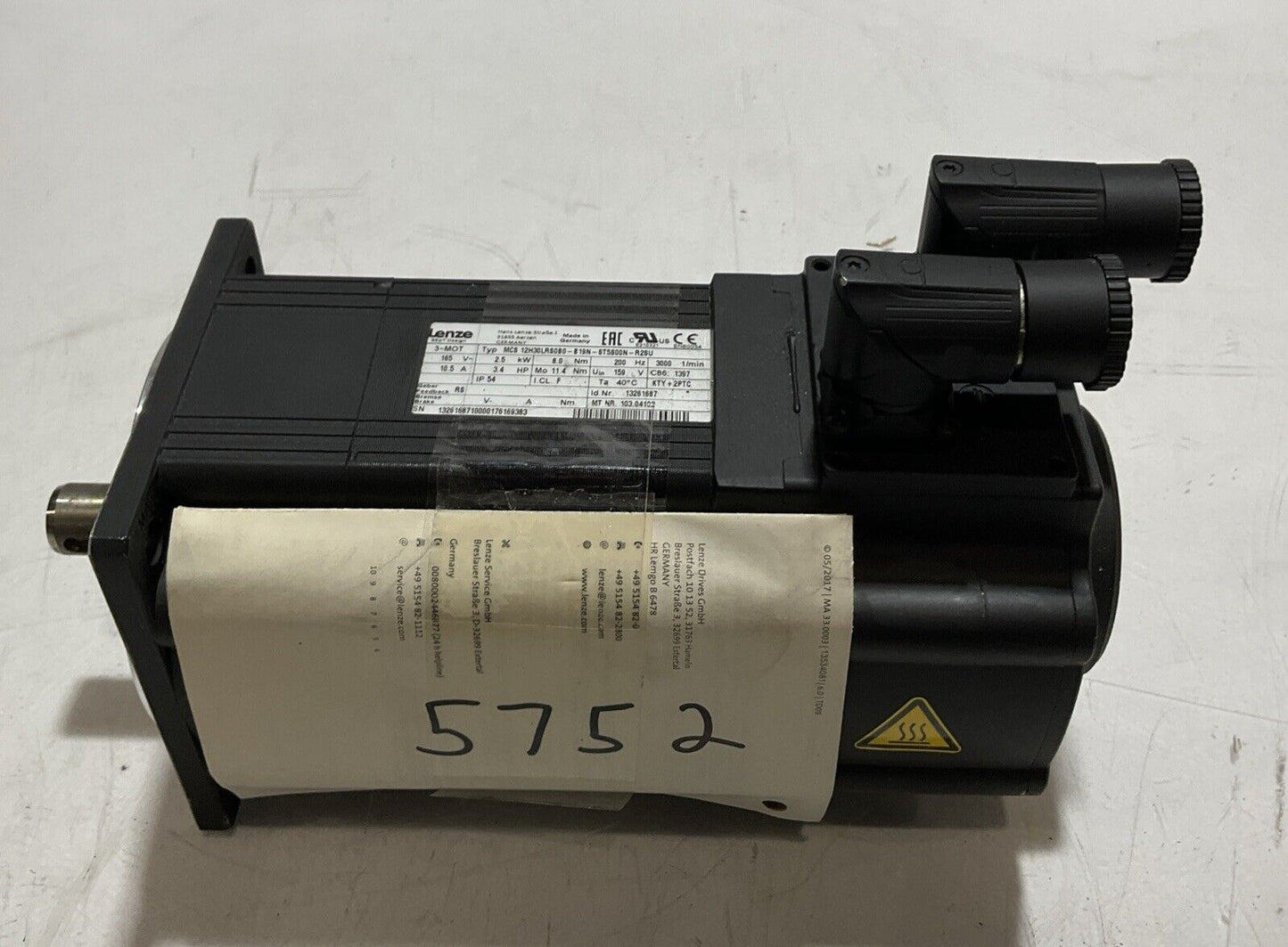 LENZE MCS 12H30LRS0B0-B19N-ST5S00N-R2SU 13261687 SERVO MOTOR CULLING U3S