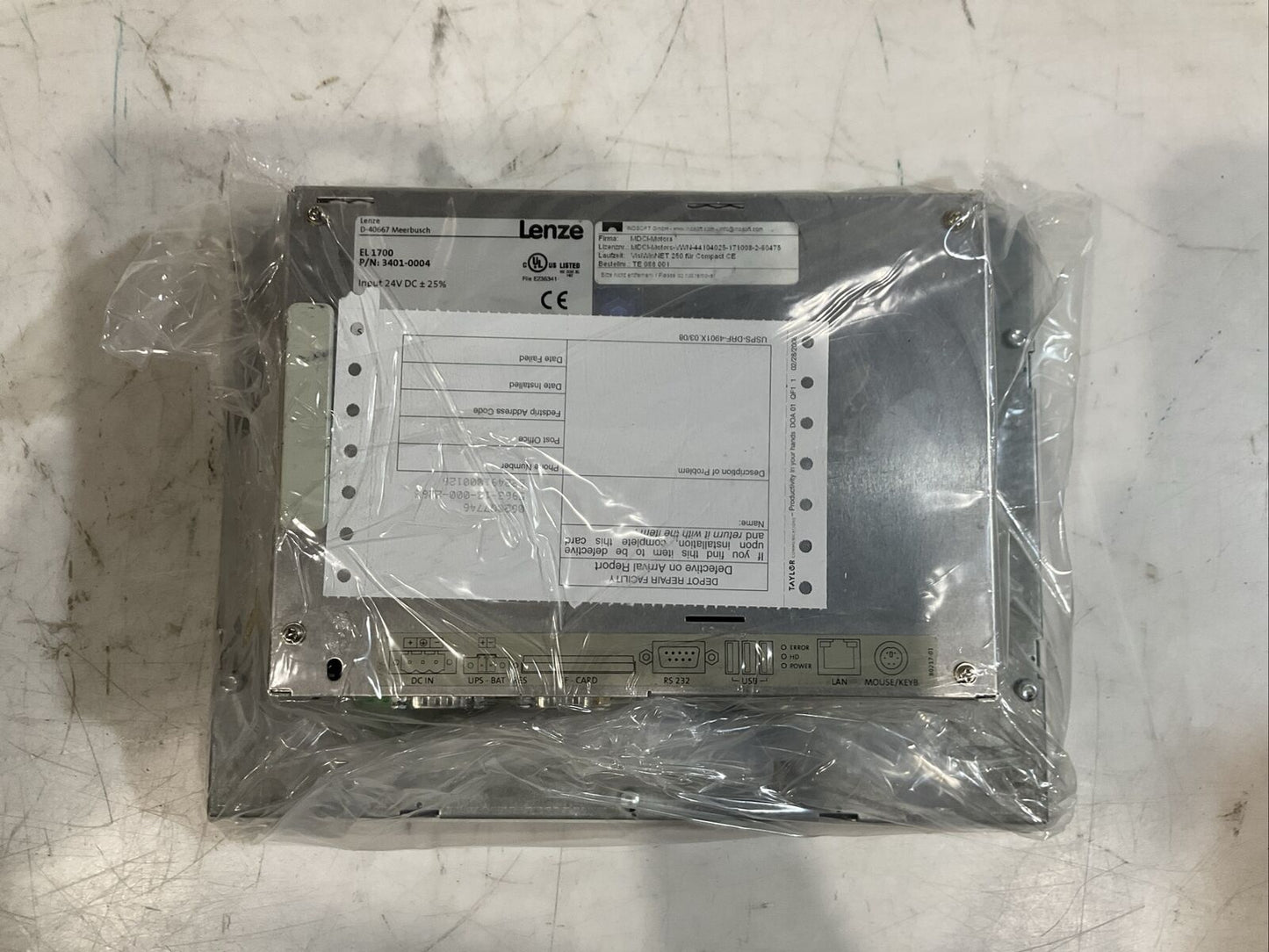 LENZE EL 1700 3401-0004 OPERATOR INTERFACE TOUCHSCREEN U3S