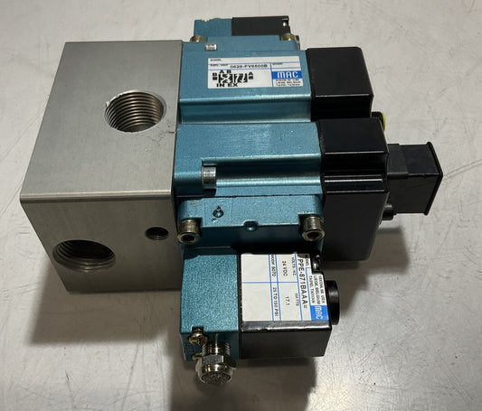 MAC 0629-FV6500B DOUBLE ACTION SOLENOID VALVE ASSEMBLY WITH MANIFOLD U3S