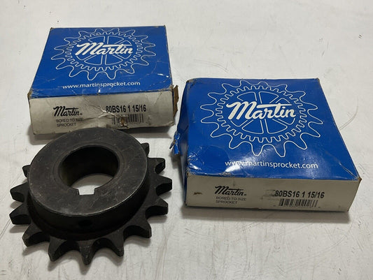 MARTIN 80BS16  -  1 15/16" ROLLER CHAIN SPROCKET LOT OF 2 N3M