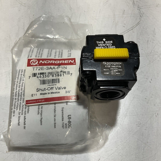 NORGREN T72E-3AA-P1N SHUT-OFF VALVE 3/8IN SLIDE ACTUATOR U3S
