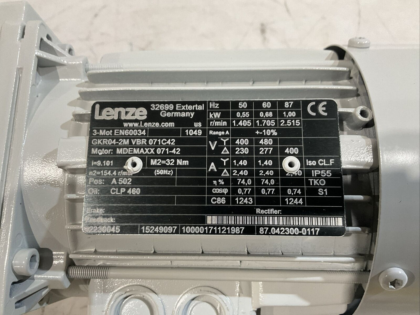 LENZE GKR04-2M VBR 071C42 MDEMAXX 072-42 GEARBOX MOTOR U3S