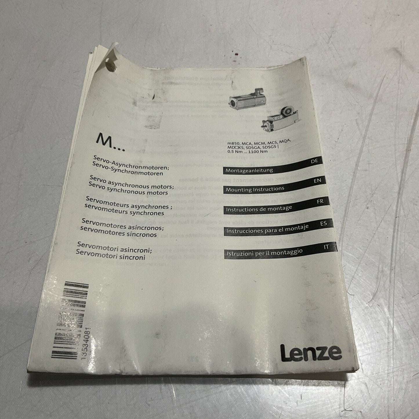 LENZE MCS12H30LRS0B0-B19N-ST500N-R2SU SERVO MOTOR 165 V 200 HZ 3000 R/MIN U3S