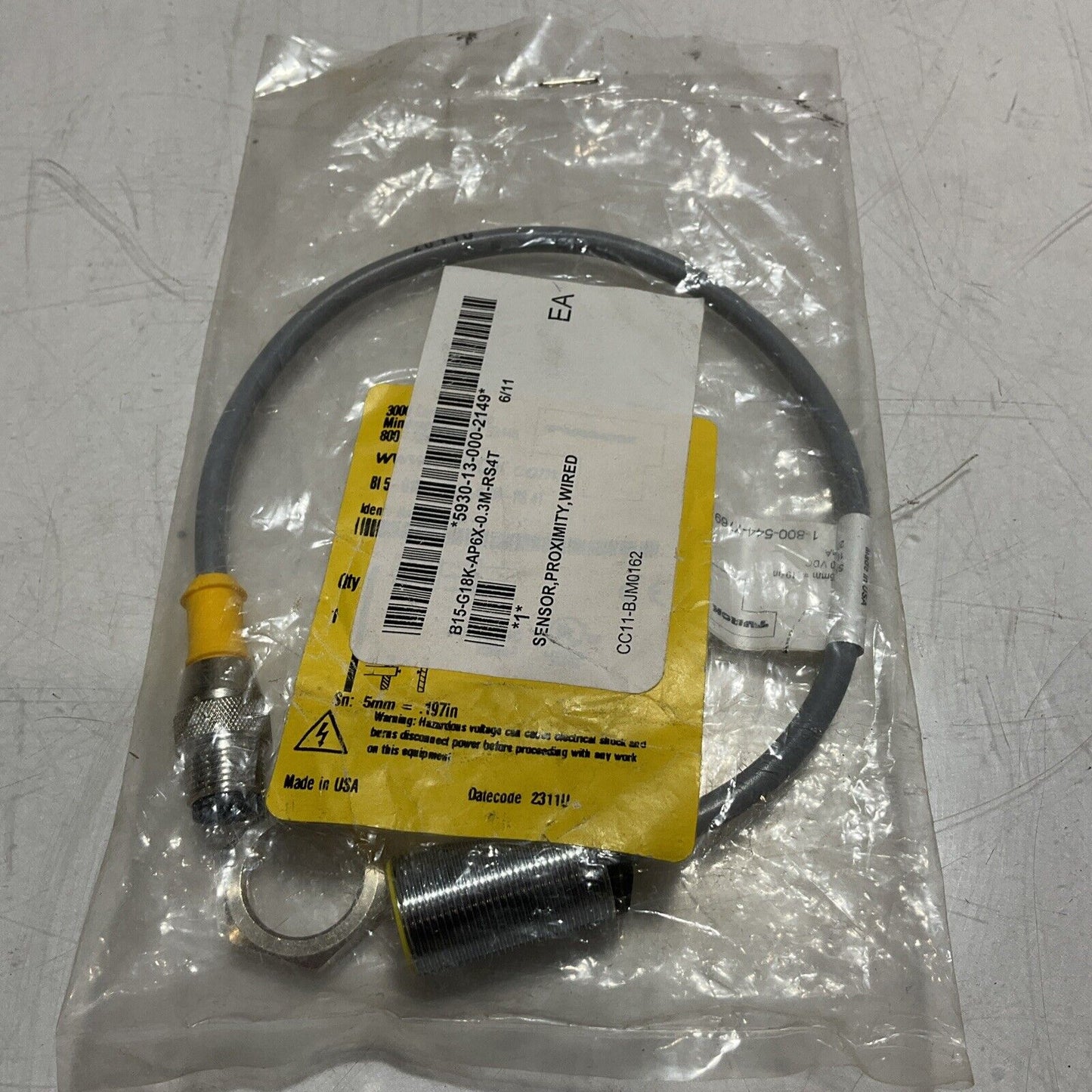 TURCK B15-G18K-AP6X-0.3M-RS4T SENSOR PROXIMITY WIRED U3S