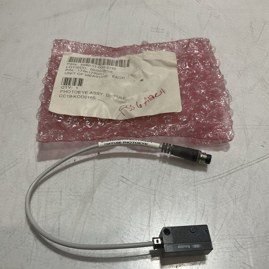 BAUMER FHDK 10P1412/KS35A DIFFUSE PHOTOEYE PHOTOELECTRIC SENSOR ASSEMBLY U3S