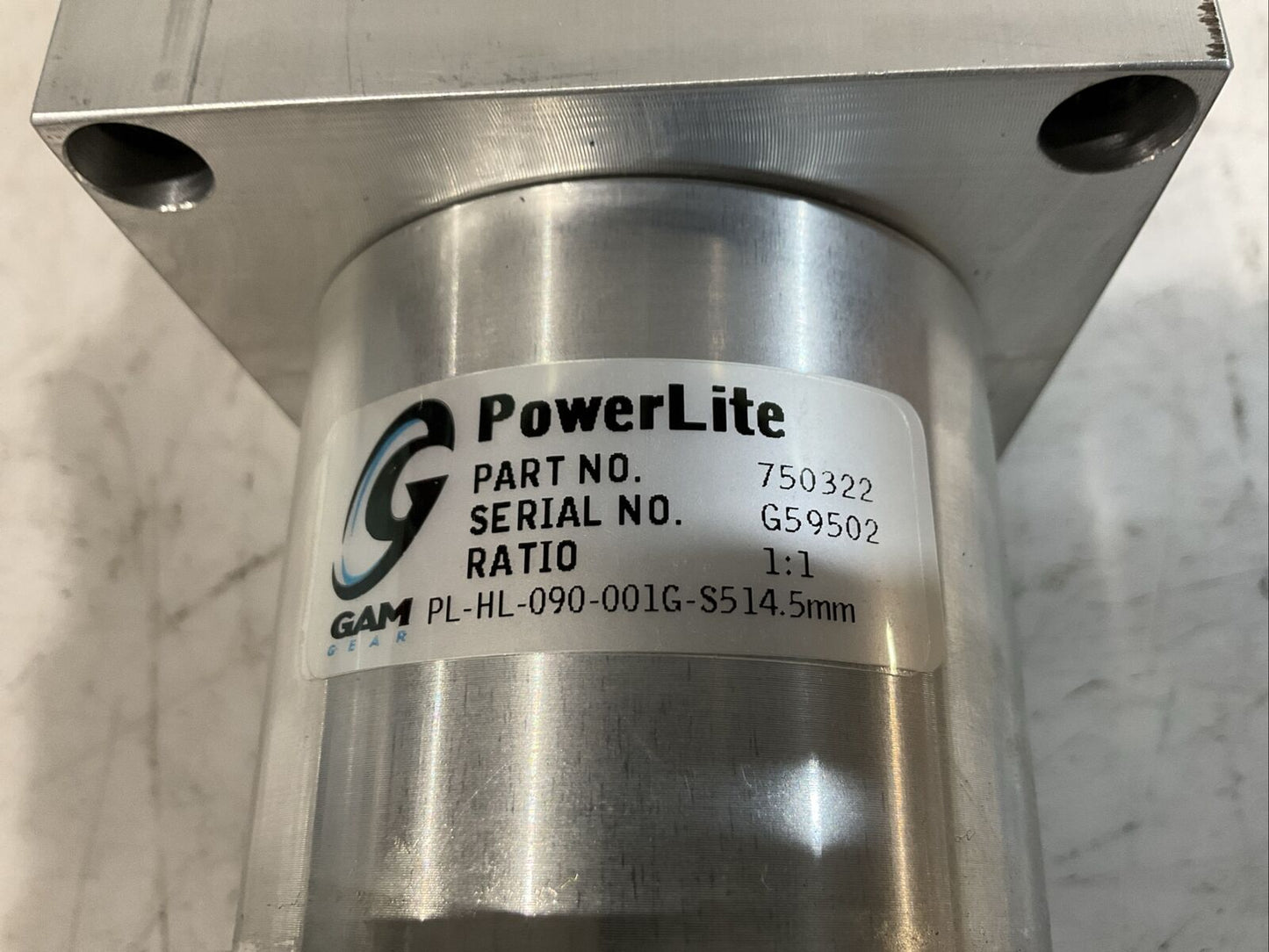 GAM POWERLITE 750322 VALUE GEAR BOX RATIO 1:1 PL-HL-090-001G-S514.5 MM U3S