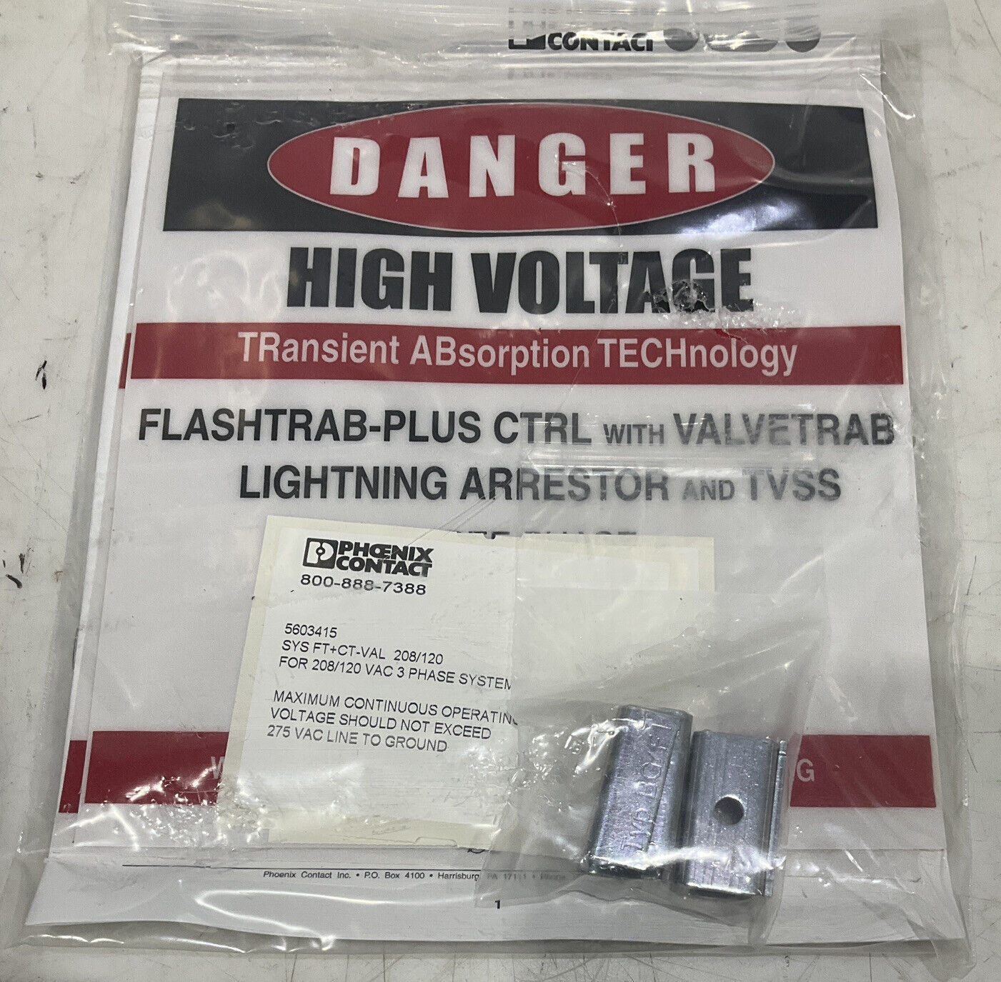 PHOENIX CONTACT 5603415 SYS FT+CT-VAL 208/120 LIGHTING ARRESTER TVSS SYSTEM U3S