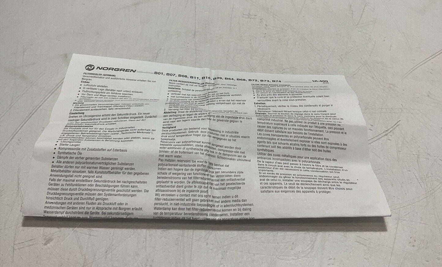 NORGREN  B72G-3AK-QW3-RMG PNEUMATIC FILTER/ REGULATOR 150 PSIG U3S